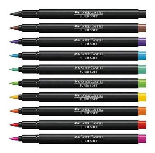 Caneta Brush Pen Pincel Faber Castell 10 Cores Lançamento
