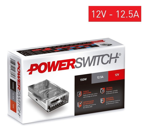 Imagen 3 de 8 de Fuente Switching Metalica 12v 12a Amp Cctv Tira Led