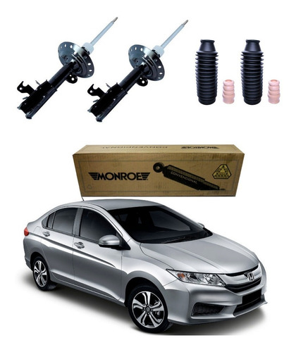 Par Amortecedor Dianteiro Honda City 2011 2012 Monroe + Kit