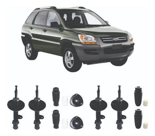 Kit 4 Amortecedor Sportage 2008 2009 2010 Nakata + Axios