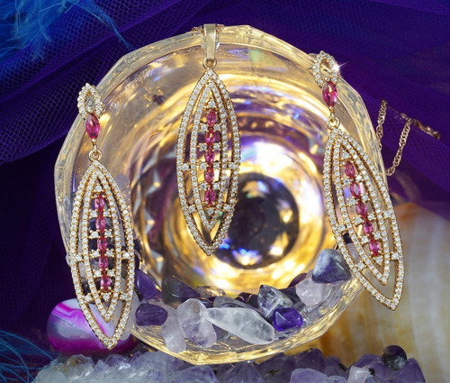 Set Elegantes Joyas Ceremonia Diaria Oro 24k Diseño Especial