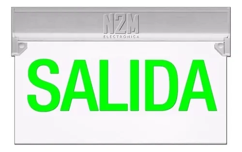 comprar Cartel Led Salida 35x20 Bateria Señalizador Luminoso 220v Color Blanco