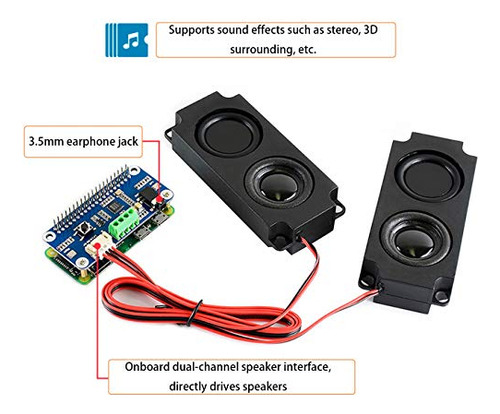 Módulo Audio Hat Para Raspberry Pi 4b/3b+/3b/2b/b+/a+/zero/z