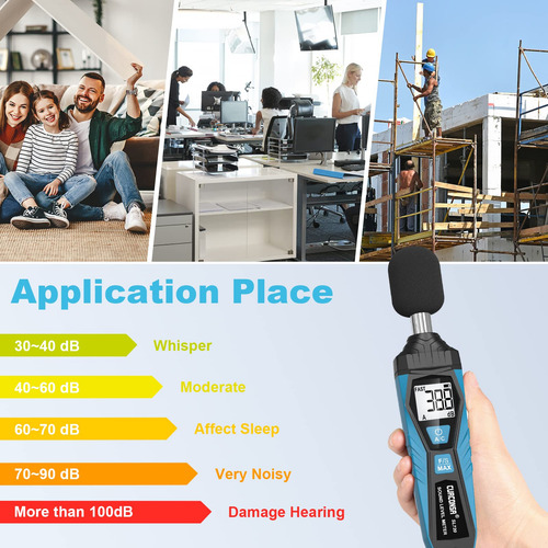 Curconsa Medidor De Decibelios Spl Portátil 30db A 130db Mmg