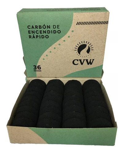 Carbon Vegetal Redondo Cvw Caja X 36 U. Mundo Hindú 