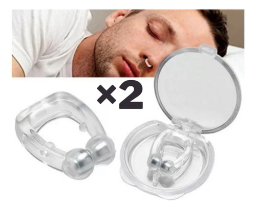 Pack X2 Anillos Antirronquidos Nose Clip Imanes Biomagnetico