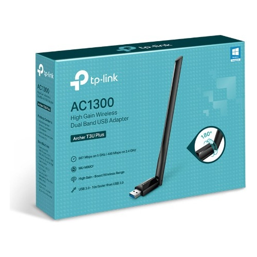 Receptor Wifi Usb Tplink Dual Band Ac1300 Archer T3u Plus