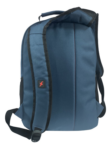 Mochila Kossok Grove Urbana Super Reforzada Premium Color Azul-gris-rojo Diseño De La Tela Liso