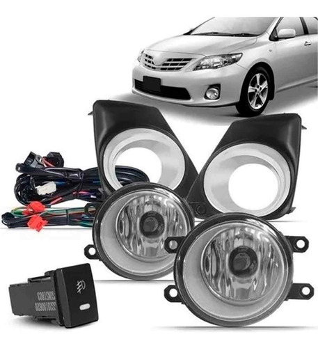 Kit Farol Milha Corolla 2012 2013 Com Grade Aro Cromado