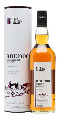 Whisky Single Malt Ancnoc 18 Años Highland 46%origen Escocia
