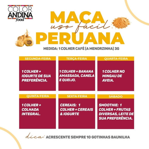 Imagem 6 de 6 de Maca Peruana Trio Amarela Vermelha Preta 100g Color Andina