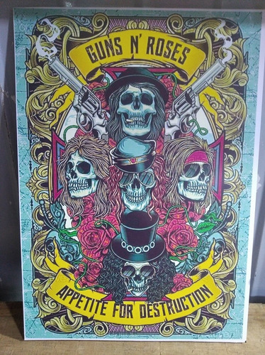 Guns And Roses Cuadro Decorativo Mdf