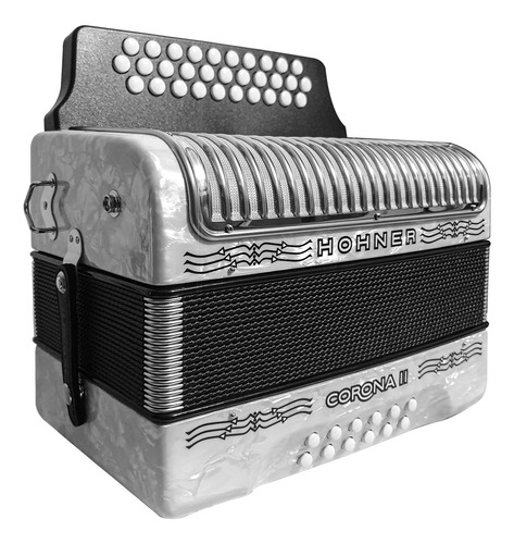 Acordeon Hohner Corona Ii A5622 Blanco 31 Botones 12 Bajos