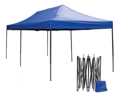 Toldo Plegable Reforzado Impermeable Jardín 3x6 Azul 