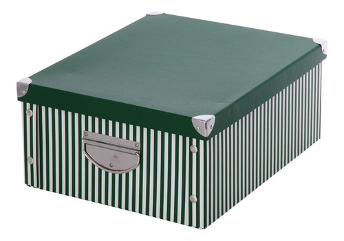 Caja Organizadora The Pel Rayada Verde 40x33x17cm