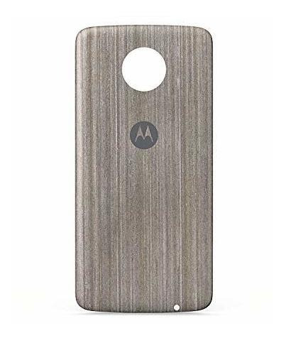 Funda Madera Plateada Para Motorola Moto Z.