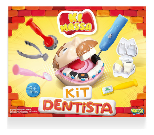 Conjunto Ki Massa Dentista Colorido 3009 Sunny Brinquedos