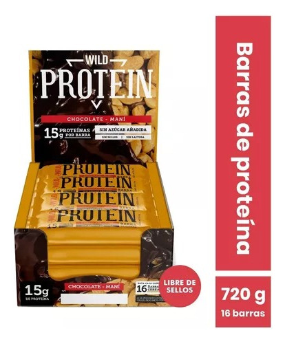 Barra Wild Protein Chocolate-maní 16 Unidades