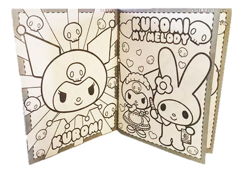 12 Libros Colorear Kuromi Amigos Melody Hello Pintar Dibujar