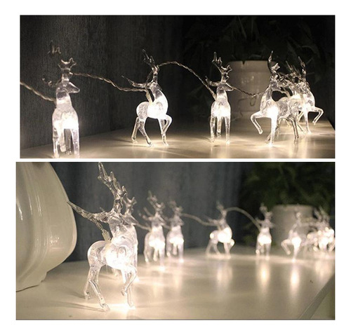 Familia De Ciervos Iluminados, Decoración Navideña Para Exte