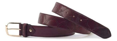 Cinturón Hombre Piel Grabado Prada Mx 020151 Color Vino Talla 105 Eur= 34-36mx