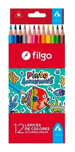 Lapices De Colores Acuarelables Pinto X12 Pn401wt Filgo