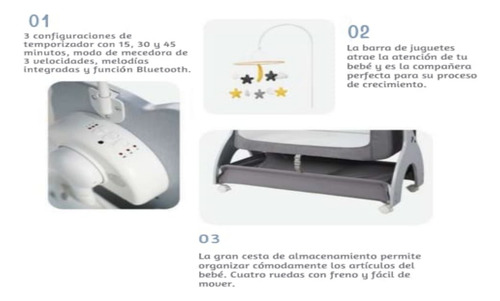 Cuna Eléctrica Con Columpio Función Bluetooth