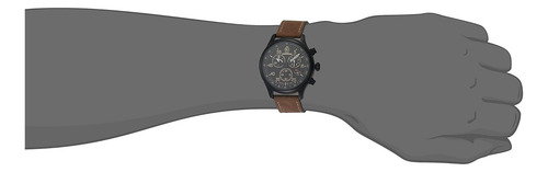 Relógio Masculino Com Pulseira De Couro Cronógrafo De Campo