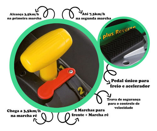 Peg Perego John Deere Ground Force Trator Infantil Elétrico cor verde/amarelo 127V