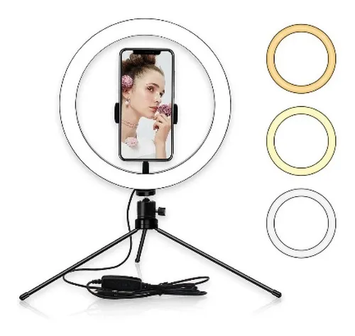 Ring Light Iluminador 26cm / 10 Polegadas + Tripé F/gratis