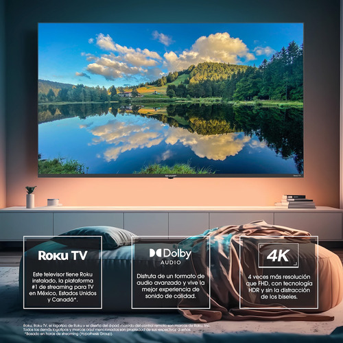 Pantalla 50 Pulgadas Sharp Roku 4k-uhd Smart Tv Led Wifi