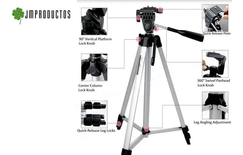 Tripode Camaras Fotográficas Celular Wt-330a Altura 135 Cms
