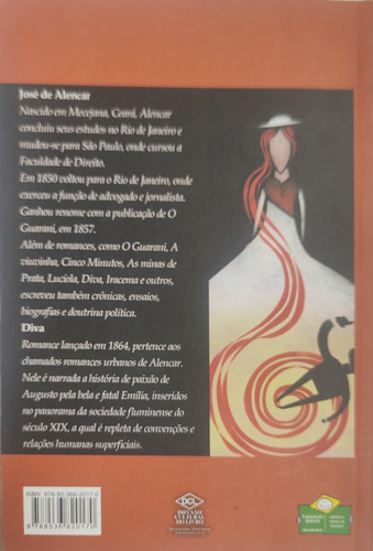 Livro Diva José De Alencar Otimo Estado (Usado)