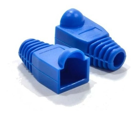 Bolsa 200 Botas Protectoras Conector Rj45 Cat5 Cat6 Azul