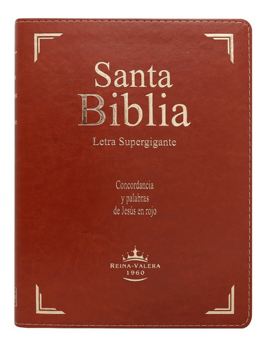 Biblia Letra Supergigante Rvr60 Imitación Piel Café C/índice