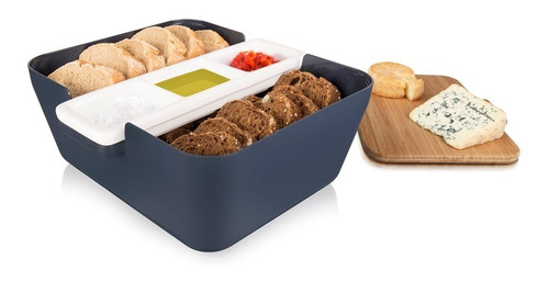 Imagen 3 de 3 de Set De Tabla, Panera Y Plato Para Salsas -tomorrow Kitchen(