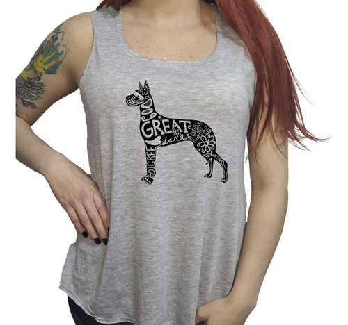 Musculosa Acampanada Gran Danes Vector Silueta Dog