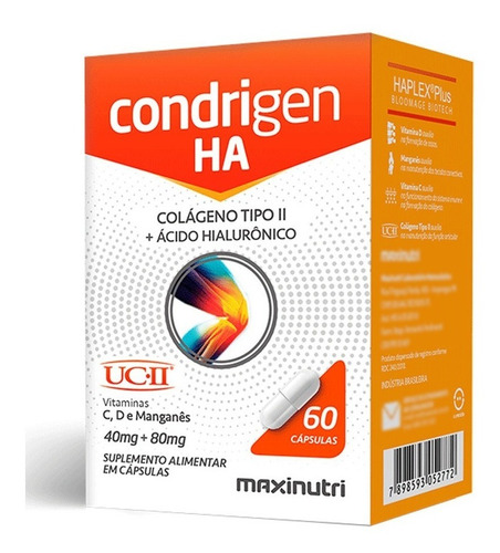 Condrigen Ha Colágeno Tipo 2 Uc-ll + Ácido Hialurônico 60cps