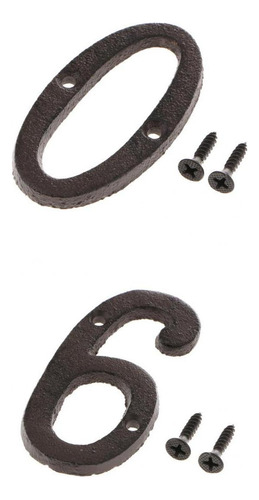 Números De Número De Hierro Forjado 0 Y 6 Para Puerta ,