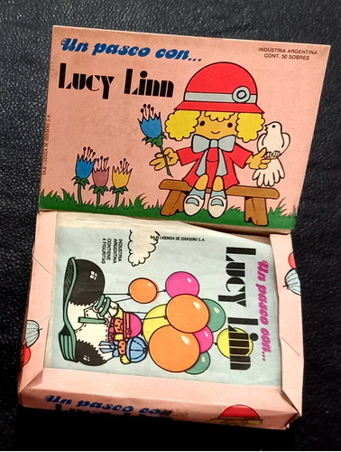 Caja De 50 Sobres De Figuritas Del Album Lucy Linn 1987