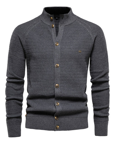 Cardigan De Punto Suéter De Algodón Para Hombre Con Botones