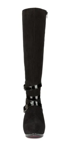Oferta Botas Andrea Vino Negro Con Plataforma Largas Cuotas