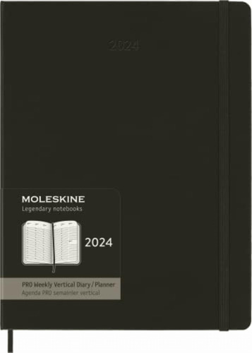 Moleskine 2024 Pro Planificador Semanal Vertical De 12 M