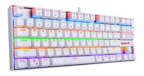 Teclado Gamer Redragon Kumara K552 Rainbow Blanco Red Esp Español Latinoamérica