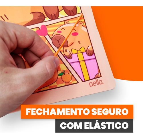 Kit 5 Pastas Aba Elástico A4 Capivara Be Capy