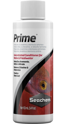 Condicionador de água para aquário Prime Seachem Anticloro 100ml