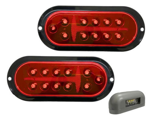 Kit Lanterna Carreta Carretinha Reboque Barco + Placa Led Vermelho
