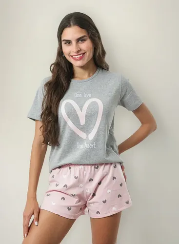 Pijama De Calor Love Mescla Empório Do Algodão
