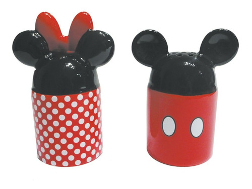 Juego De Saleros Mickey Minnie Ceramica