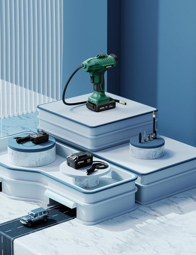 Inflador De Neumáticos Inalámbrico, 160 Psi, Verde; Astroai
